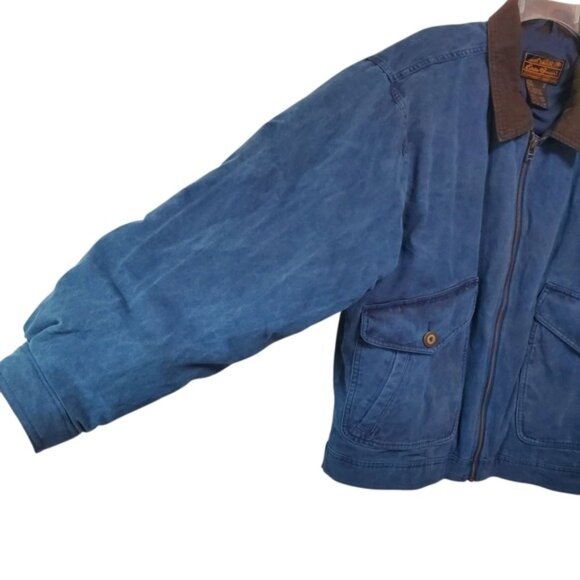 80s 90s Mint Vintage Eddie Bauer Barn Coat Down Fill Cotton Canvas M - Picture 5 of 13